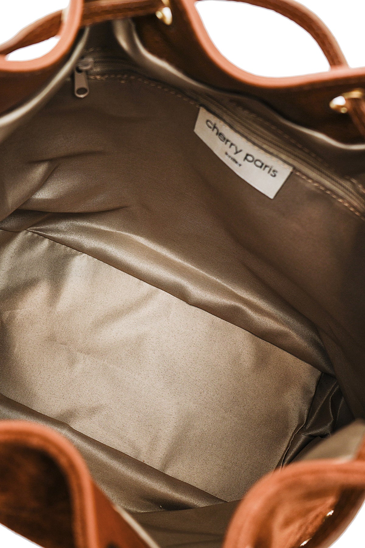 RÉGINE Sac bourse en cuir Camel