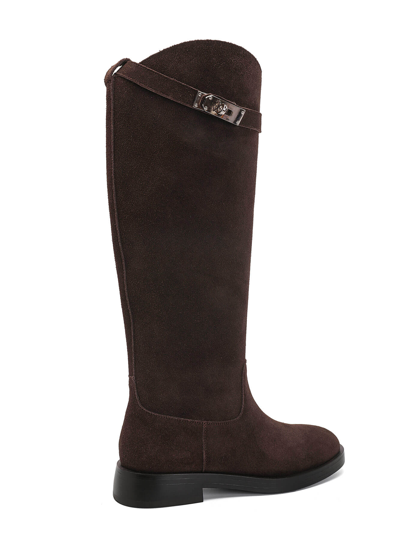 Bottes Cavalières en Suède Marron Chocolat - marron