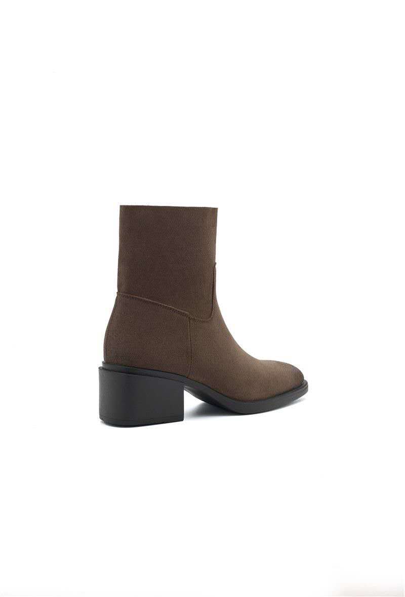 Bottines Minimalistes en Cuir Suédé - taupe