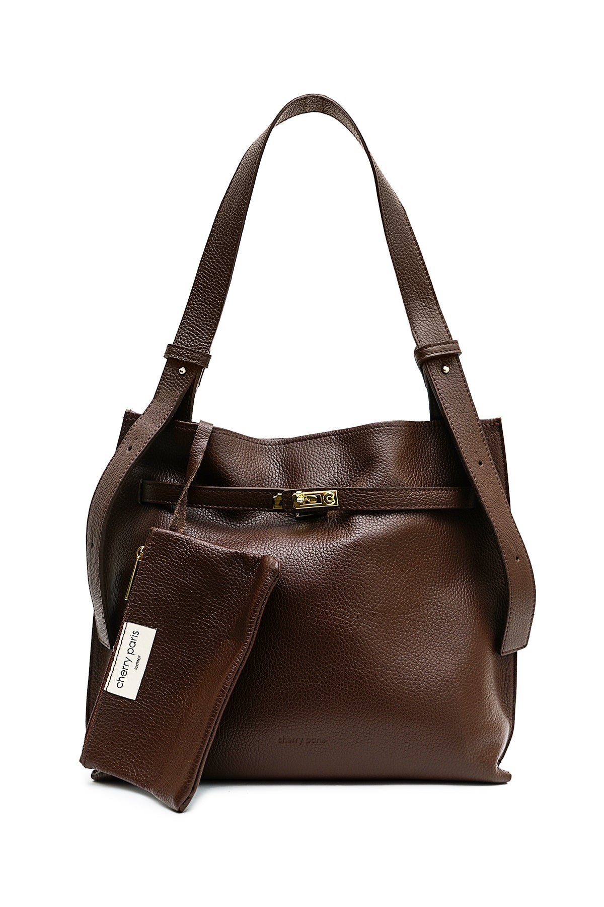 ERELL Sac porté épaule en cuir Moka