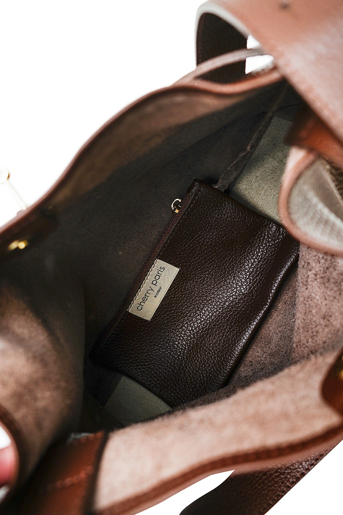 ERELL Sac porté épaule en cuir Moka