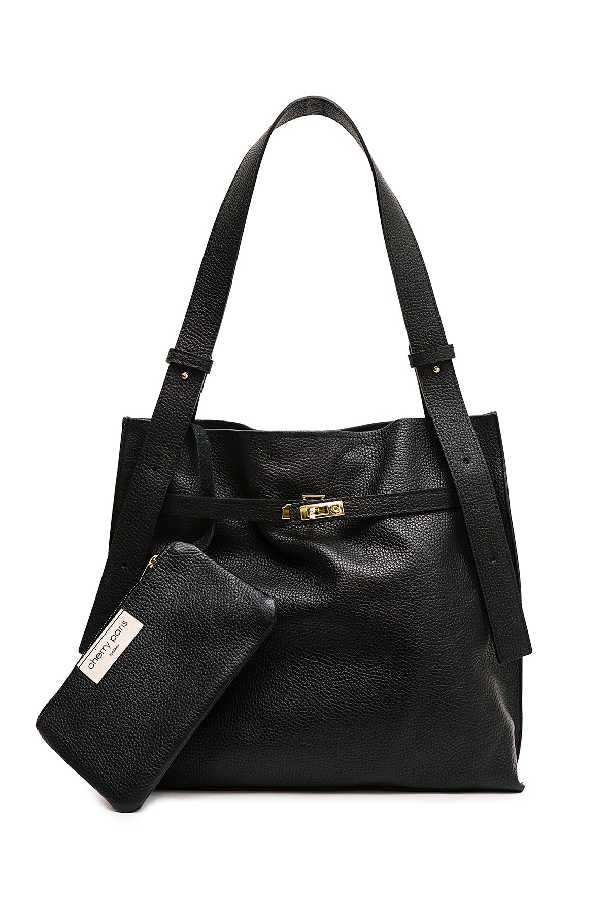 ERELL Sac porté épaule en cuir Noir