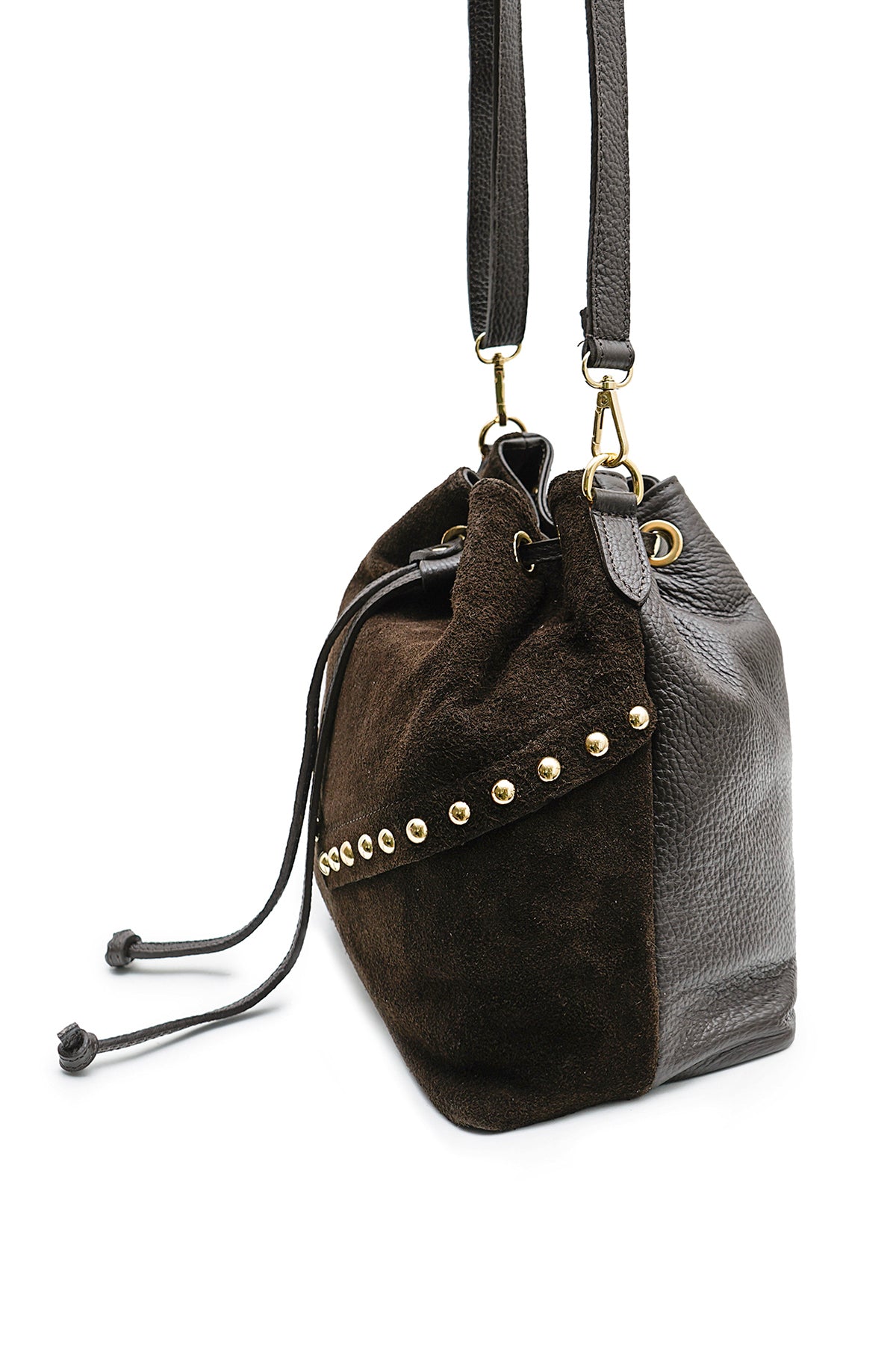 RÉGINE Sac bourse en cuir Marron