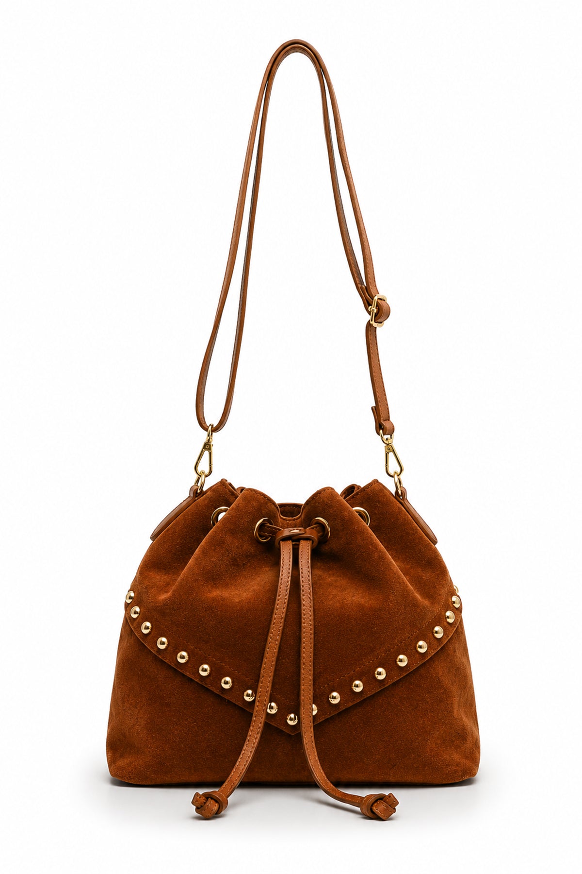 RÉGINE Sac bourse en cuir Camel