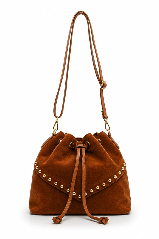 RÉGINE Sac bourse en cuir Camel
