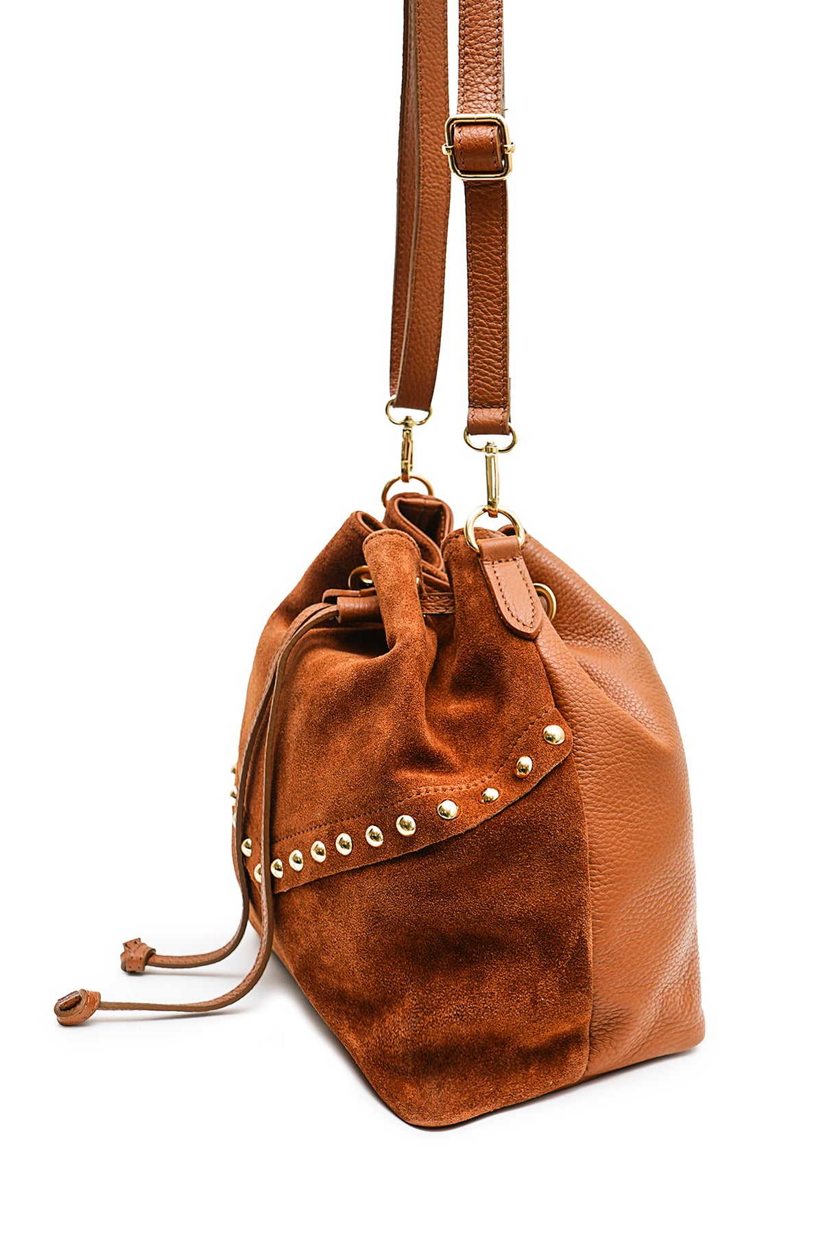 RÉGINE Sac bourse en cuir Camel
