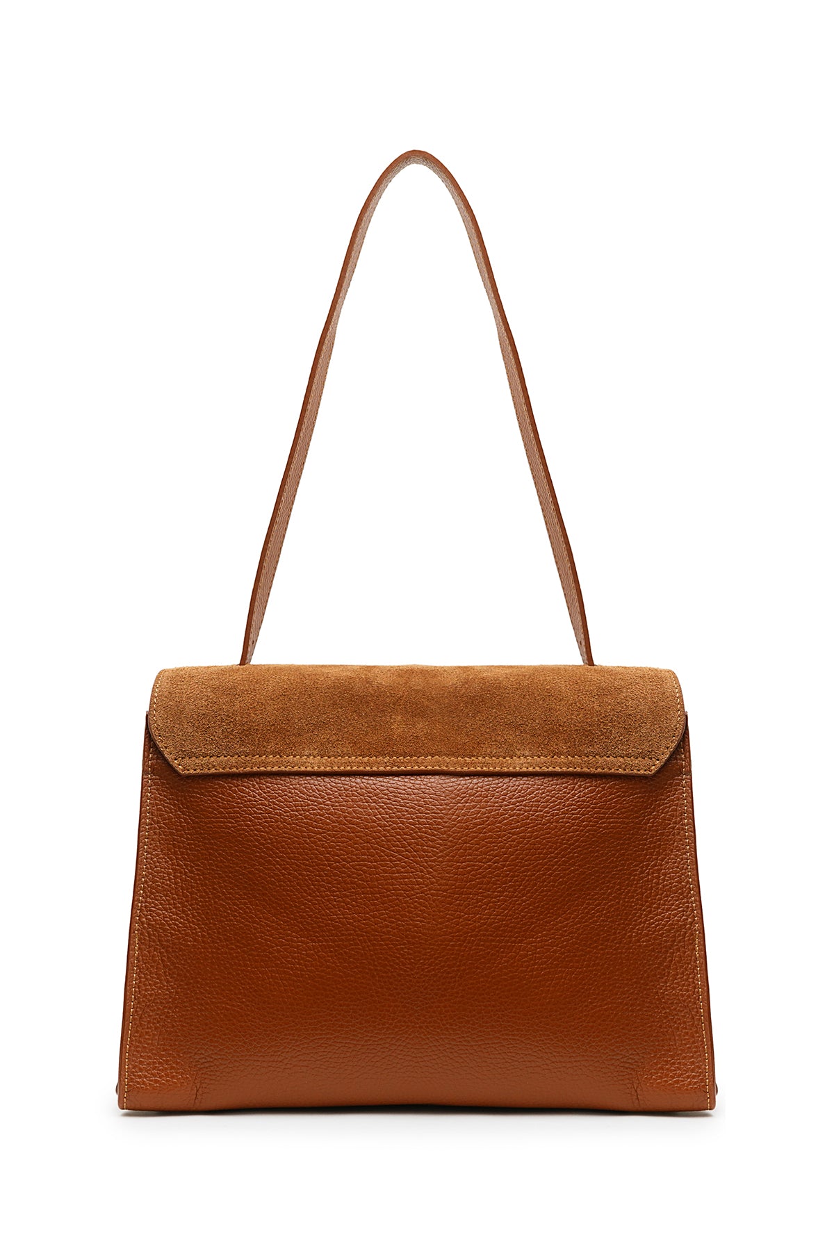 ANDRÉA Sac porté main en cuir Camel