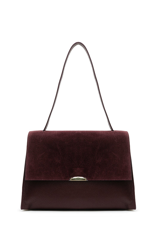 ANDRÉA Sac porté main en cuir Bordeaux
