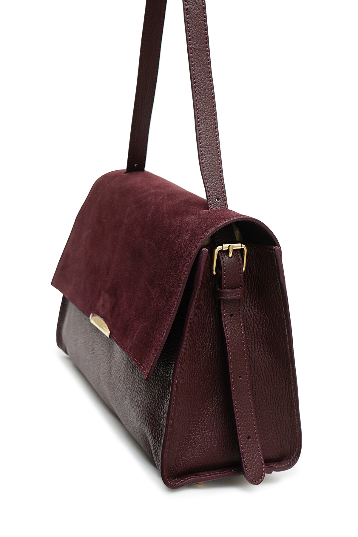 ANDRÉA Sac porté main en cuir Bordeaux