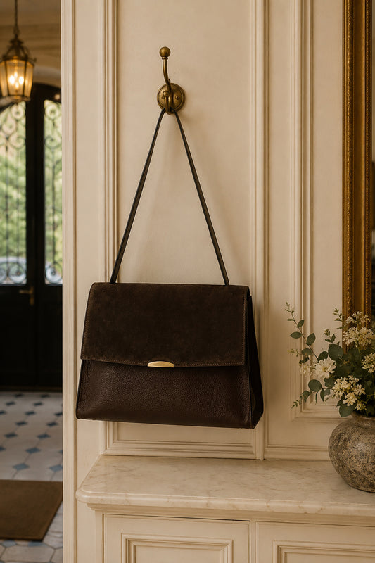 ANDRÉA Sac porté main en cuir Chocolat