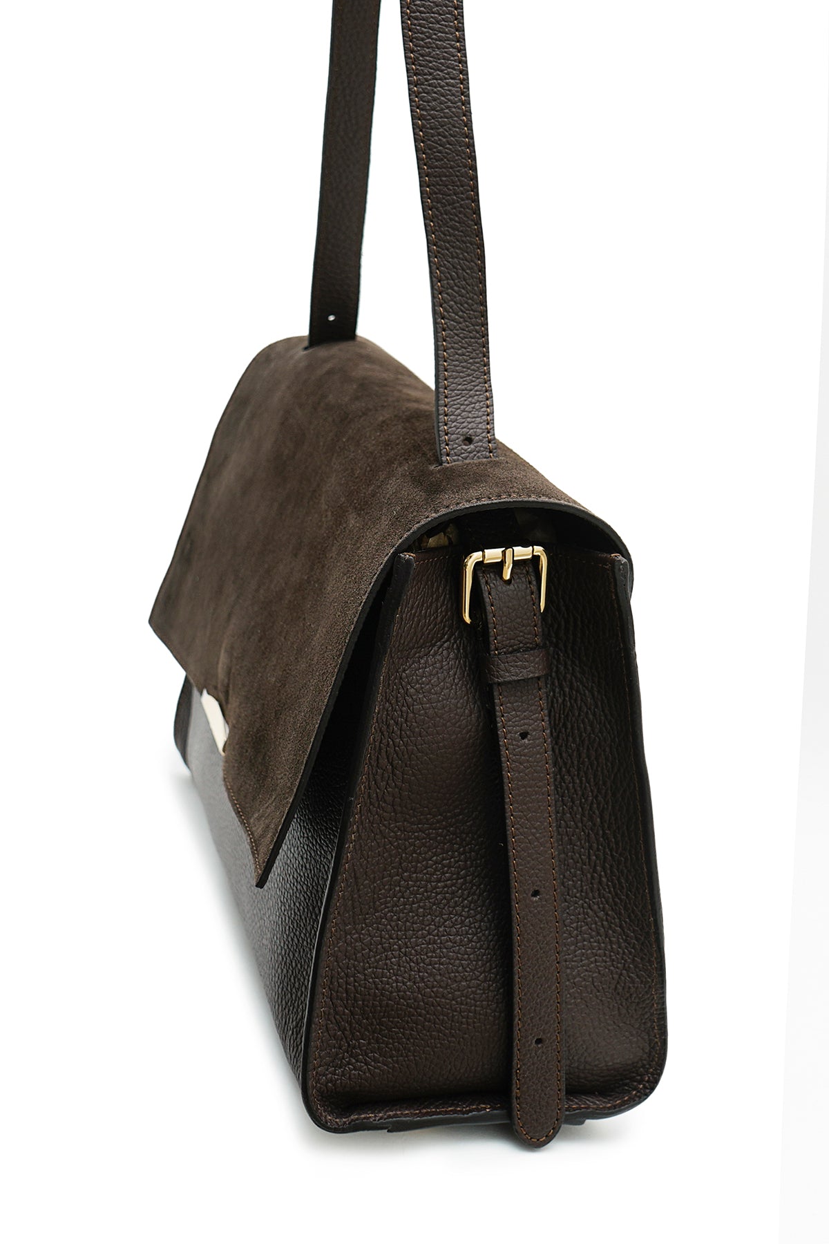 ANDRÉA Sac porté main en cuir Chocolat