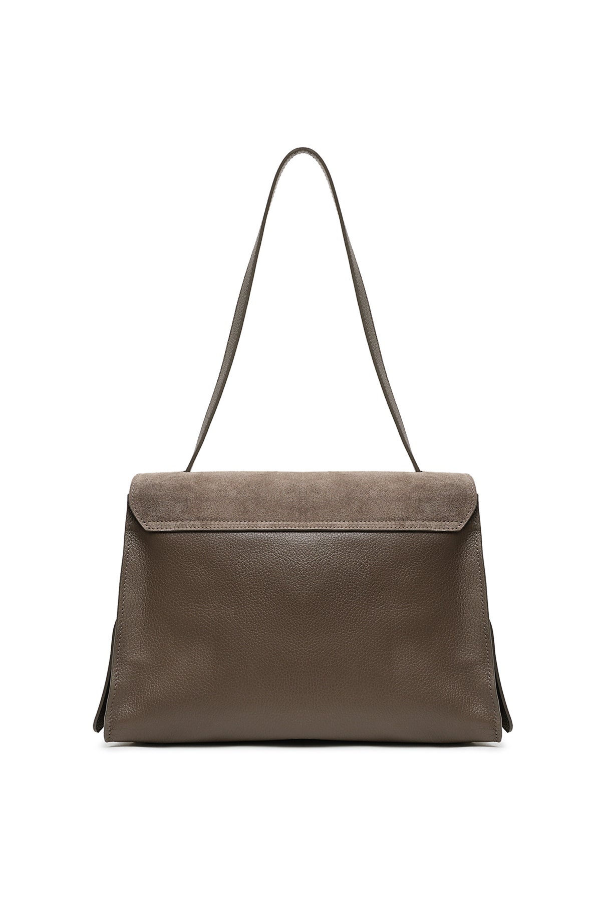 ANDRÉA Sac porté main en cuir Taupe